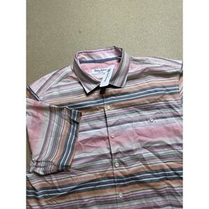 Tommy Bahama Men's Pink Tortola Serape Shores Short Sleeve Shirt Size L NWT 128$